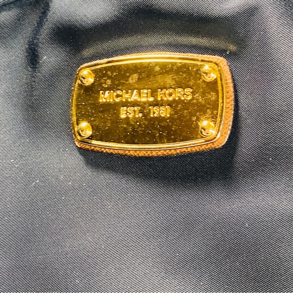 MICHAEL KORS Navy Nylon Saddle Saffiano Leather Strap JET SET Backpack Computer - Picture 12 of 12